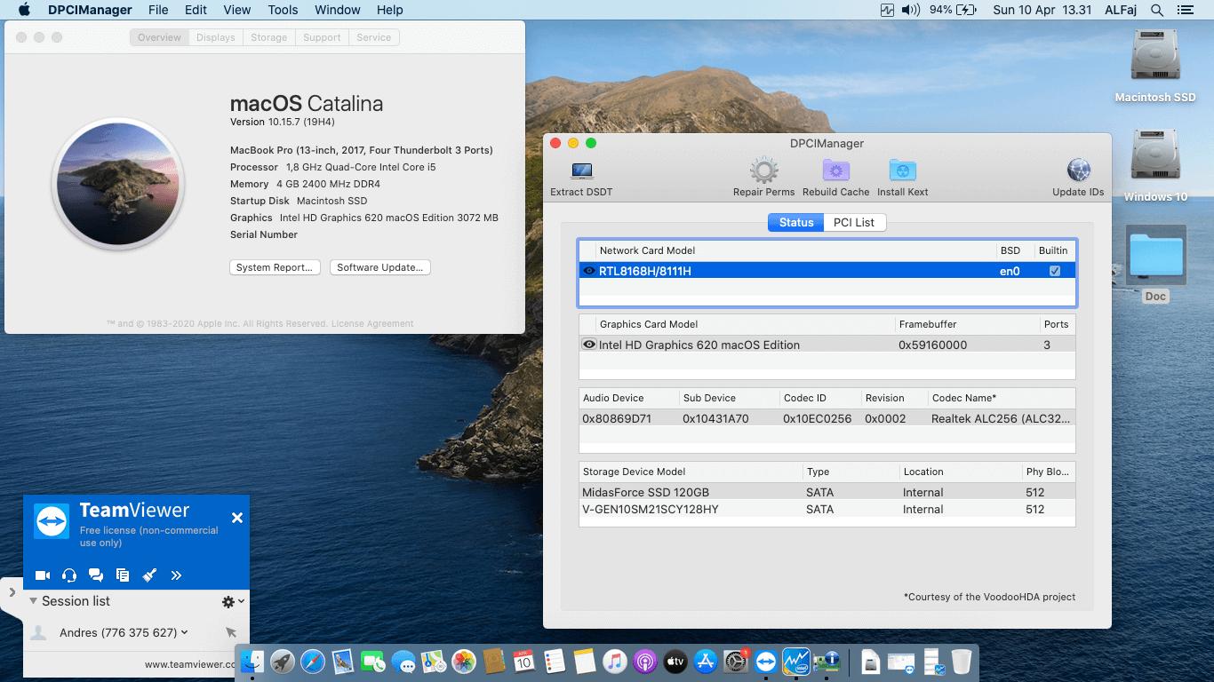 Success Hackintosh macOS Catalina 10.15.7 Build 19H4 in Asus A442UR-GA041T